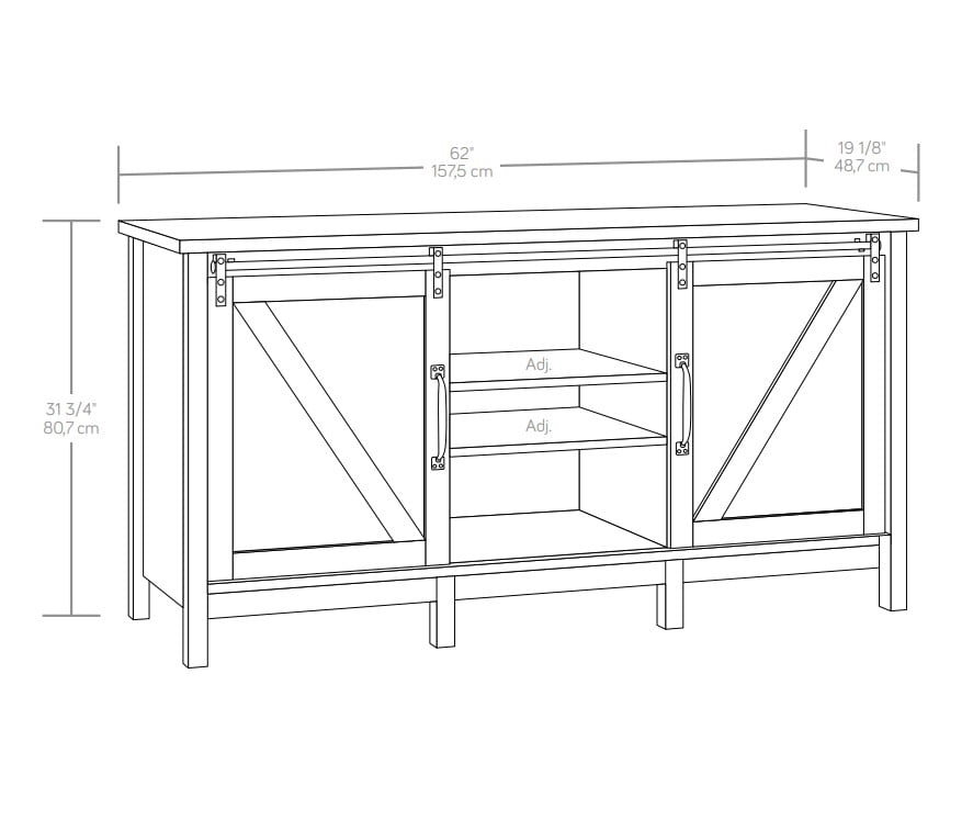Better Homes & Gardens Modern Farmhouse TV Stand for TVs up to 70", Rustic White Finish