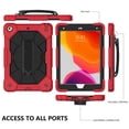 thumbnail image 5 of Dteck Case for iPad 9th Generation 10.2-inch,iPad 8th/7th Gen 10.2" Shockproof Rubber Armor 3-Layer Protection Case Hybrid Kickstand Cover with Adjustable Shoulder/Hand Strap,Black+Red, 5 of 7