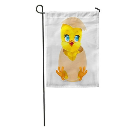 LADDKE Yellow Baby Cute Little Cartoon Chick Hatched from Egg Chicken Hatch Garden Flag Decorative Flag House Banner 12x18