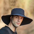 thumbnail image 4 of Men Sun Hat Wide Brim Breathable Mesh Drawstring Packable Windproof Sun Protection Quick Drying Summer Anti-uv Fisherman Cap Outdoor Supplies, 4 of 5