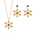 thumbnail image 6 of HPINK-T Christmas Snowflake Necklace Earrings Set,Vintage Snowflake Necklace Earrings Christmas Xmas Jewelry for Women, 6 of 15
