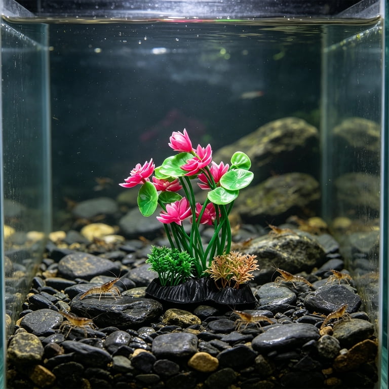 fish tank grass accessories Garneck Aquarium Artificial Plants Pink Cherry Blossom Tree Set Decorations for Home Office Fish Tank Aquarium Decorations : Pet Supplies Choose one and light up your fish tank now Aquarium Landscaping Decorations Grass Small