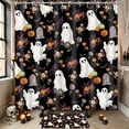 thumbnail image 3 of FRAMICS Halloween Cute Ghost Shower Curtain Sets with Rugs, 16-Piece Spooky Floral Pumpkin Bathroom Sets with Hooks, Waterproof Fabric Bathroom Decor 72" x 72", 3 of 10