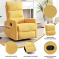 thumbnail image 4 of 360°Swivel Rocker Recliner, PAPROOS Small Rocking Recliner Chair for Small Spaces, Home Theater Recliner with 2 Side Pockets, Nursery Glider Recliner, Manual Recliner for Adult for Living Room,Yellow, 4 of 8
