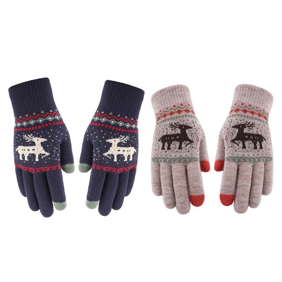MERRYHAPY Unisex Knitted Winter Gloves, Acrylic Windproof Touchscreen Compatible, Assorted Colors for Cold Weather