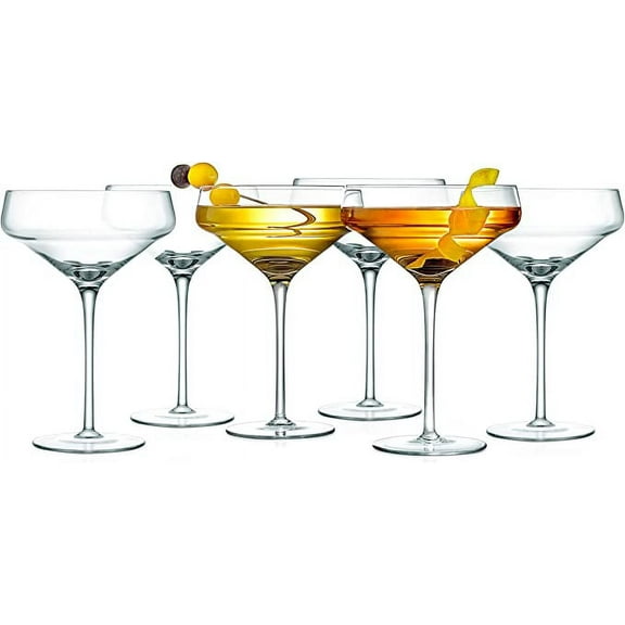 NutriChef 10 Ounces Capacity 6 Sets of Crystal Martini Glass, Ultra Clear, Elegant Wine Glass