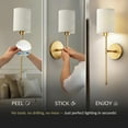 thumbnail image 2 of Set of 2 Wireless Wall Sconces Peel & Stick with Adhesives for Easy Installation with Rechargeable LED Bulbs, Remote Controlled, Adjustable Brightness & Warmth, Vintage Wall Decor (Silvery), 2 of 10