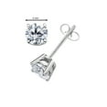 thumbnail image 2 of Mauli Jewels Ear Rings for Women 0.20 Carat Round White Diamond Solitaire Stud Earrings Carat 14K White Gold 4-prong, 2 of 5