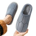 thumbnail image 4 of Vedolay House Slippers for Men 2023 Fashion Cartoon Shoes Warmth for Indoor Outdoor Grey,45, 4 of 5