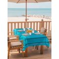 thumbnail image 2 of Outdoor Tablecloth with Umbrella Hole for Patio/Picnic/Party/Camping, American Star Wooden Waterproof Table Cloth Rectangle Table Cover Washable, Blue Red Patriotic 4th of July Cyan Wood (54"x 80"), 2 of 9