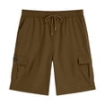 thumbnail image 4 of Gubotare Boys Summer Plaid Shorts Boys Lounge Shorts Soft Pull-On Gym School Sleep & Active Sports Shorts for Kids 14T 15T (Brown,14-15 Years), 4 of 8