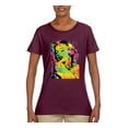 thumbnail image 2 of Colorful Woman Marilyn Monroe Pop Culture Womens Graphic T-Shirt, Maroon, X-Large, 2 of 3