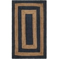 thumbnail image 2 of 2.6x15 Ft Navy Blue & Natural Jute Area Rug, Hand-Woven, Farmhouse Boho Style, Durable & Pet-Friendly Rug for Living Room, Dining Room, and Bedroom, 2 of 5