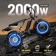 thumbnail image 3 of YareYi Electric Bike for Adults, 2000W Peak E-Mountain Bicycle, 20"x4" Fat Tire 30mph Ebike, 48V 624Wh Removable Battery 70Miles Range, 7 Speed and Full Suspension UL2849, 3 of 12