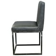 thumbnail image 3 of Distress Leather Chair with Antique Metal Frame, Black-Silver-Dining, 3 of 3