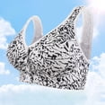 thumbnail image 5 of Daisy Front Closure Bras for Older Women Plus Size No Underwire Seamless Jelly Bra Full Coverage Comfort Wireless Bralettes Leopard Printed Black 42, 5 of 5