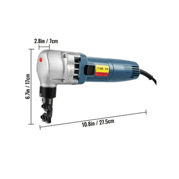 VEVOR Electric Metal Nibbler 380w Nibbler Metal Cutter 1800rpm High Speed  Rotor 0.07in/1.8mm Thickness Metal Nibbler 220V w Replaced Blades Storage 