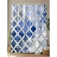 thumbnail image 4 of Fsddascl Blue Morocco Shower Curtain Set - Small 36" x 72" Washable Bathtub Curtain with 12 Hooks, Vintage Graffiti Paint Art Boho Dappled Waterproof Fabric Stall Shower Curtains for Bathroom/Bathtub, 4 of 6
