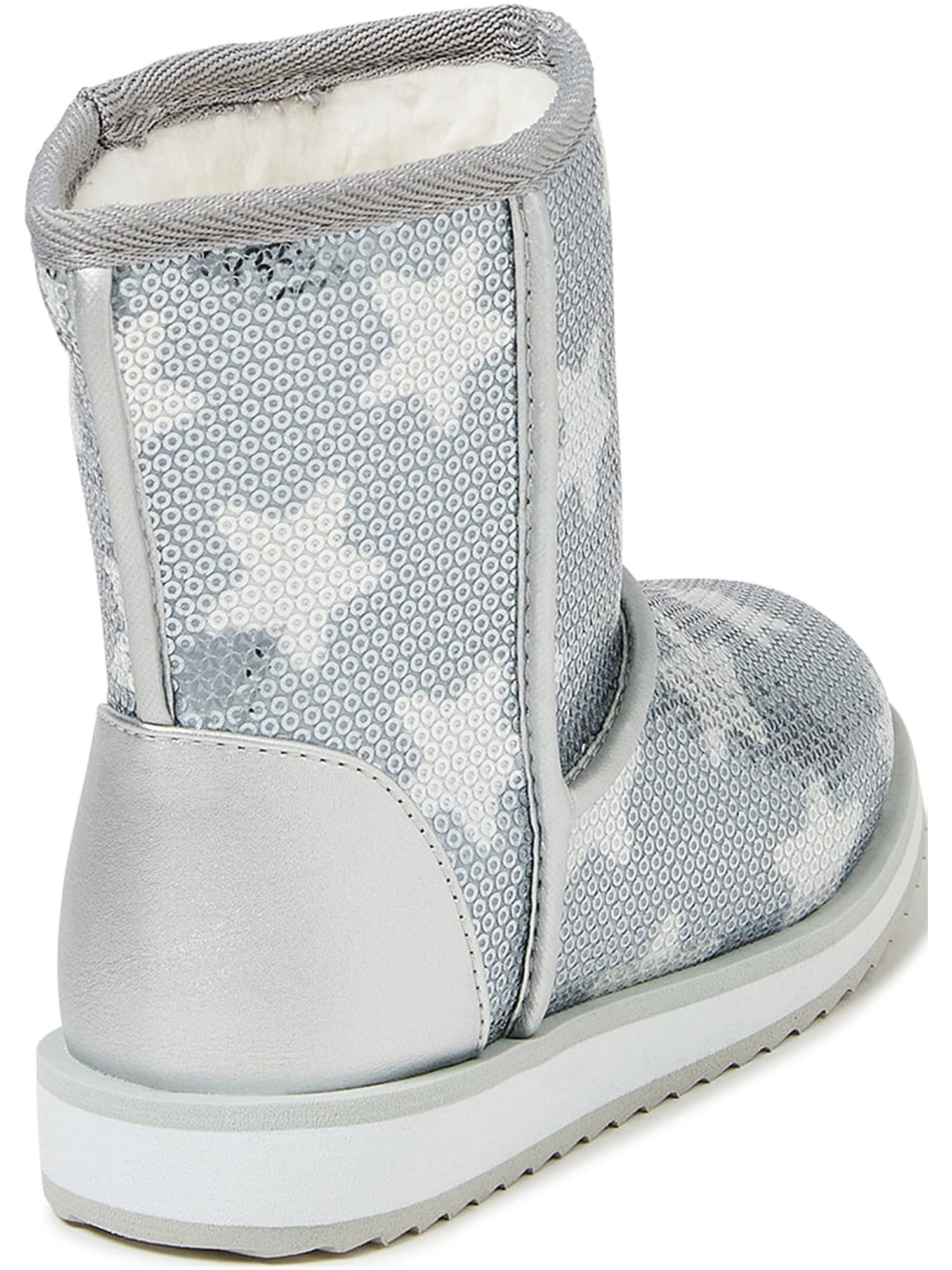 Wonder Nation Little & Big Girl Sequin Faux Shearling Winter Boot, Sizes 13-6 - image 3 of 6