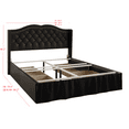 thumbnail image 5 of Home Design Martha Full Tufted Upholstered Storage Panel Bed Frame with Diamond Tufting and Four Drawers, Black, Easy Assembly, 5 of 6