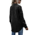 thumbnail image 4 of vigerkar Womens Long Sleeve Button Down Boyfriend Shirts Casual Shacket Jacket Coats (Black, M), 4 of 5