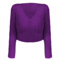 thumbnail image 6 of Pyhlmscde Women's Solid Color V Neck Slim Fit Versatile Sweater, Womens Tops, Sweaters for Women, Fall Clothes, 6 of 6