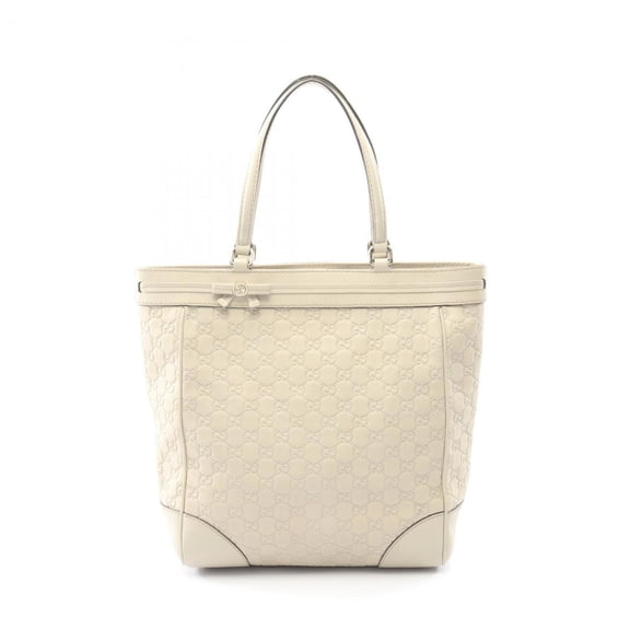 Pre-Owned Gucci Mayfair Guccissima Tote Bag, Leather, Women's, Beige, 257062 (Good)