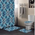 thumbnail image 3 of FMSHPON Ombre 4 Piece Bathroom Set Shower Curtain Bath Rug Contour Mat and Toilet Lid Cover, 3 of 7