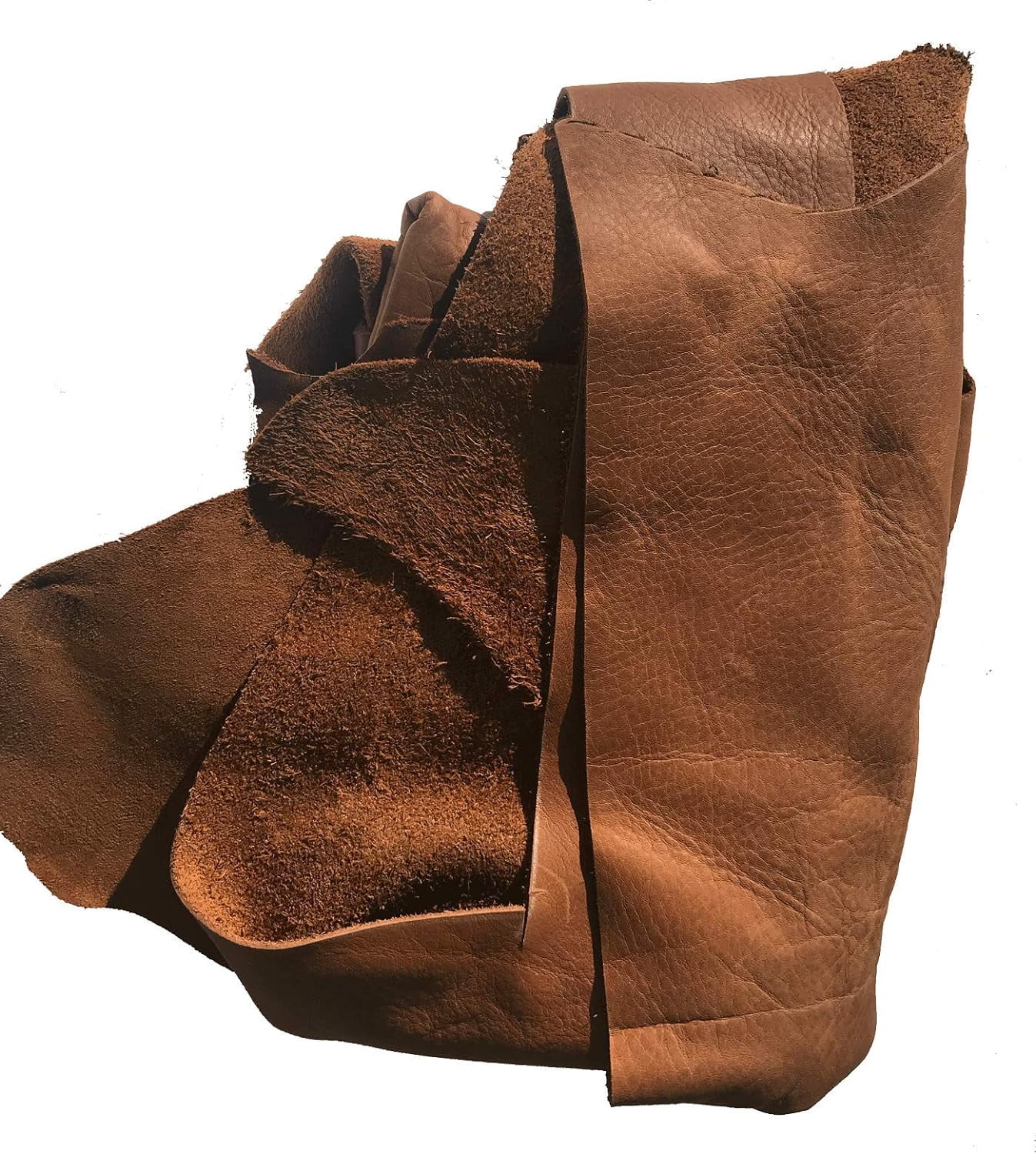 Premium Genuine Leather Scraps - Large Leather Pieces For Crafting - 2 LBS  Brown - Beige - 2-8 Pieces