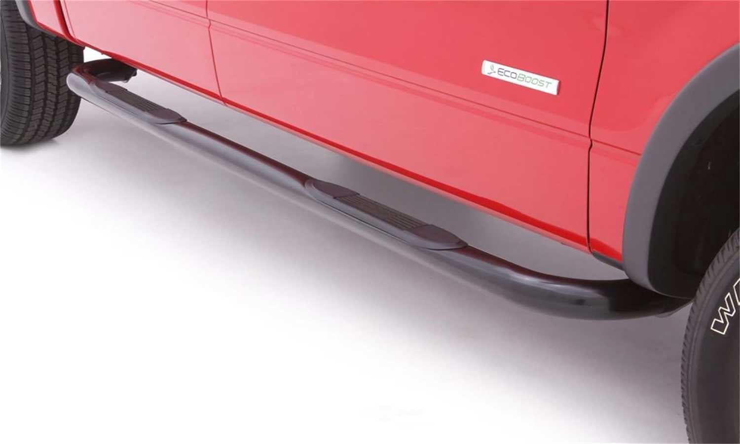Lund 23077910 3 Inch Round Bent Nerf Bar, Incl. Brackets Black