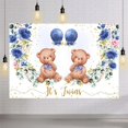 thumbnail image 2 of Fondo para baby shower de niñas con osos gemelos, decoración floral rosa ruborizada para fiesta de cumpleaños, fondo para fotografía, tema de revelación de género para recién nacidos, decoración para, 2 of 3