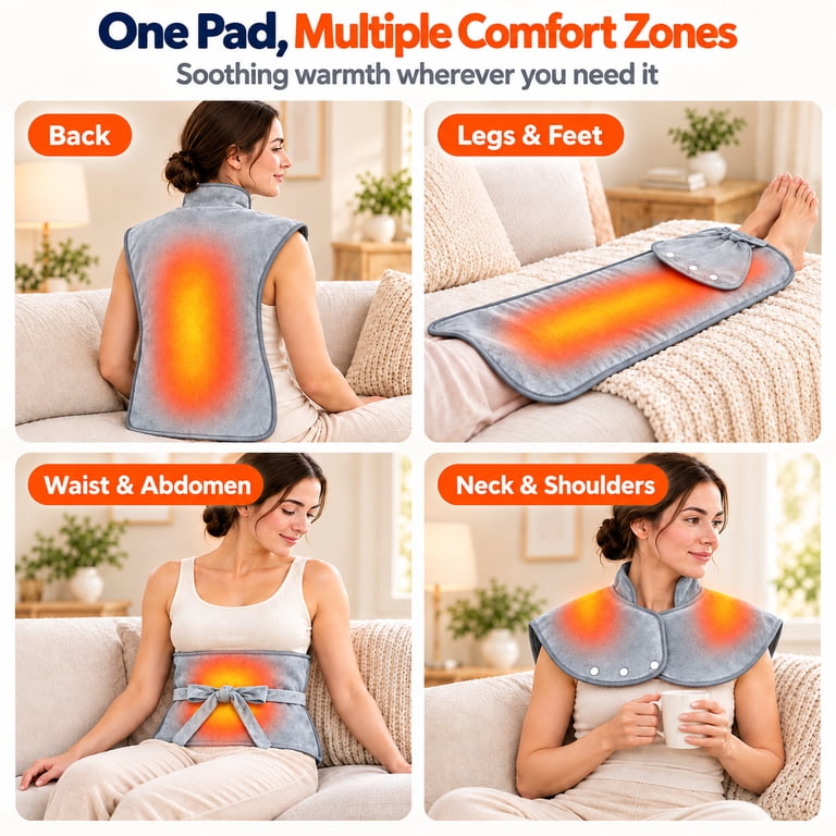 Amumu Shoulder and Neck Heating Pad Wrap, 37" x 24" photo 8