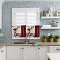 thumbnail image 6 of Christmas Kitchen Curtains and Valances Set, Abstract Deer Pine Leaf Red Black Buffalo Plaid Rod Pocket Window Valance Window Curtain Panels for Living Room Bedroom Laundry, 27.5x24in, 3 Pieces, 6 of 7