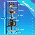 thumbnail image 3 of Kings Brand Furniture - 5 Tier Corner Wine Rack with Glass Holder and Storage Shelves, Wine Bar Cabinet for Living Room, Dining Room, Kitchen, White Oak/Black, 3 of 8