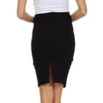 thumbnail image 2 of Sakkas High Waist Stretch Pencil Skirt with Rear Bow Accent - Black - X-Large, 2 of 4