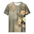 thumbnail image 2 of Zuesphe Dressy Tops for Women Plus T Shirts for Women Cotton Womens Blouses Short Sleeve for Work Professional Plus Size Graphic Tees for Women Bands, 2 of 3
