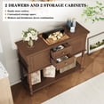 thumbnail image 2 of HLR 42" Farmhouse Modern Console Table, Entryway Table with Storage Shelf for Living Room, Brown, 2 of 8