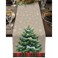 thumbnail image 5 of Vintage Christmas Tree Table Runner 16x72in Non-Slip Cotton Linen Table Runners, Red Green Plaid Dresser Scarves TableRunner for Dinner Kitchen Dining Wedding Party, 5 of 9
