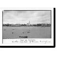thumbnail image 2 of Historic Framed Print, View of boats on water and waterfront at Dar-es-Salaam, Tanganyika, 17-7/8" x 21-7/8", 2 of 9