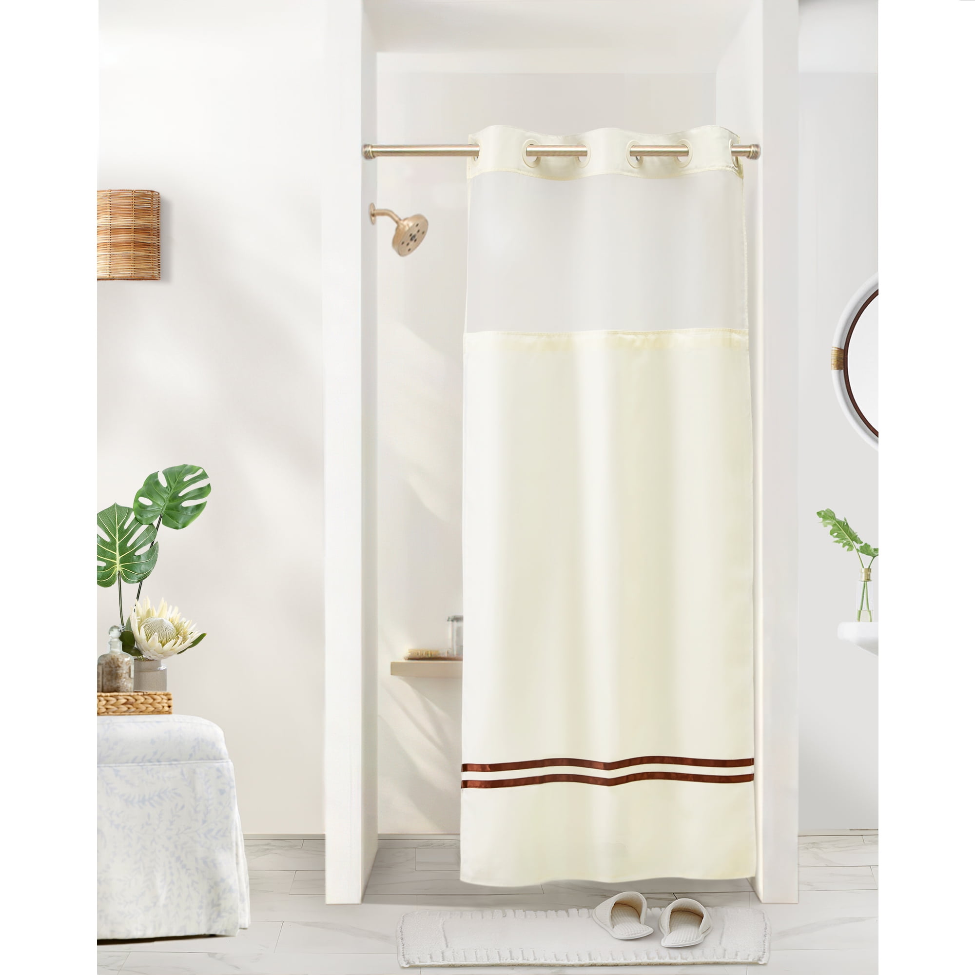 Barossa Design Small Stall Shower Curtain Set No Hook Required, Satin ...