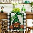 thumbnail image 2 of Buffalo Plaid Shamrock Gnome St. Patrick''s Day Table Runner, Seasonal Spring Holiday Kitchen Dining Table Decoration for Indoor Outdoor Home Party Decor 13 x 72 Inch, 2 of 6
