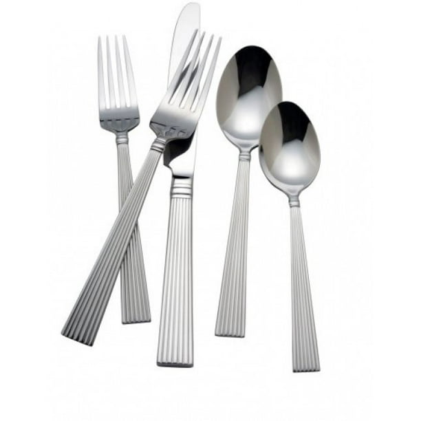 R+B Everyday Silver Strands 18/0 Stainless Steel 45 Piece Flatware Set