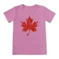 thumbnail image 2 of Tisuna Little Boys Girls Shirt Leaf Print Short Sleeve Crew Neck Tops Fashion Loose Summer Kids Outwear Pink Size 3-4 Years, 2 of 4