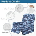 thumbnail image 5 of FKELYI Camo Blue Print Recliner Slipcover with Side Pockets 4 Pcs Sofa Couch Cover Stretch Reclining Chair Covers Soft Lazy Boy Chair Cover for Bedroom Living Room, 5 of 7