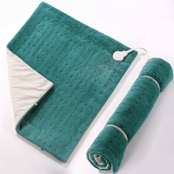 MaxKare 20''x 24''  Micro Plush Corded Electric Heating Pad for Cramps, 4 Heat Settings & Auto Shut-off for Back, Shoulder, Full Body Stress Relief-Green