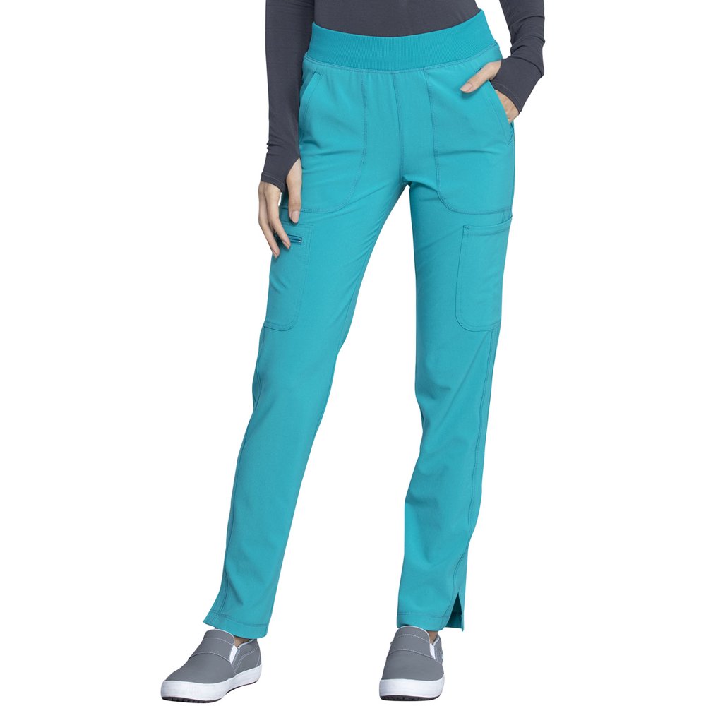 Cherokee - Cherokee Infinity Scrubs Pant for Women Mid Rise Tapered Leg Pull-on CK065AT, XS Tall