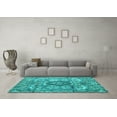 thumbnail image 3 of Ahgly Company Machine Washable Indoor Rectangle Abstract Turquoise Blue Modern Area Rugs, 8' x 12', 3 of 4