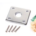 thumbnail image 2 of Square Guitar Jack Plate Guitar Pickup Output Input Jack Socket Plate Metal Jack Plate With Screws for Electric Guitar Bass (Silver), 2 of 8