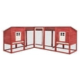 thumbnail image 1 of vidaXL Outdoor Rabbit Hutch with Run Red and White Solid Fir Wood, 1 of 5