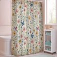 thumbnail image 5 of Shower Curtain Spring Flowers Butterfly Shower Curtains for Bathroom Decor, Waterproof Polyester Shower Curtain Set with Hooks, Extra Long 72" x 78" Vintage Floral, 5 of 9